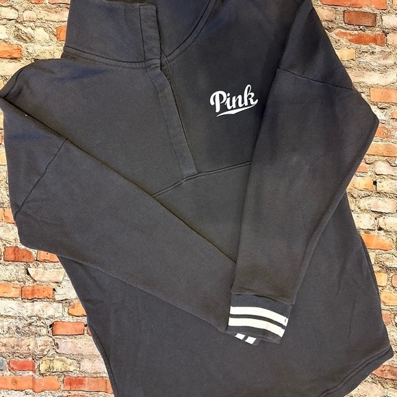 PINK 1/4 Button-up Sweatshirt - Picture 1 of 8